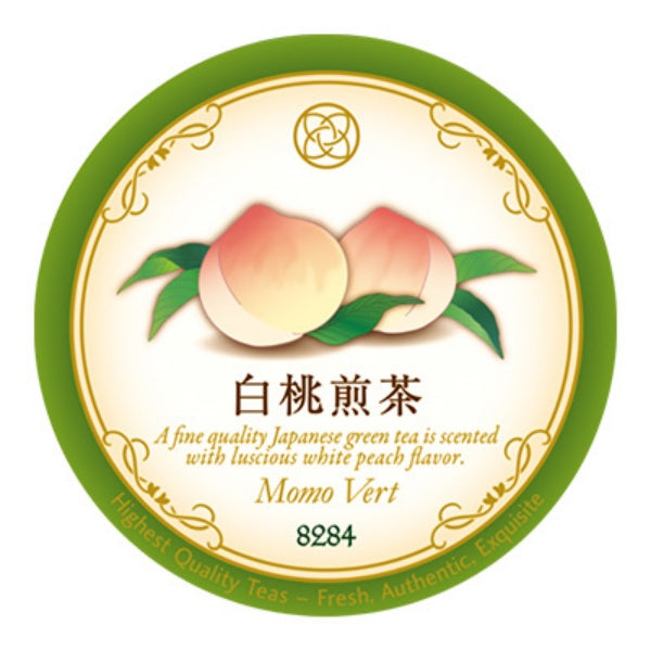 ルピシア 白桃煎茶 50g  イラスト入ラベル缶入