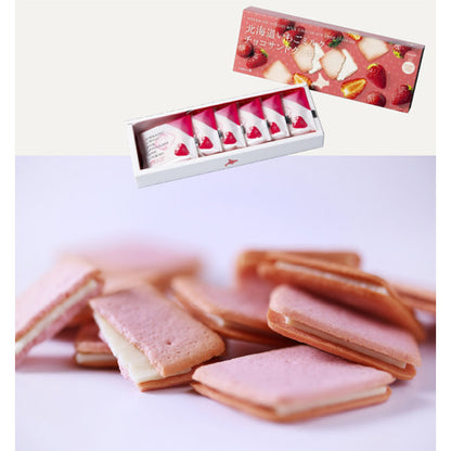 北見鈴木製菓 北海道いちごミルクチョコサンドクッキー6枚入