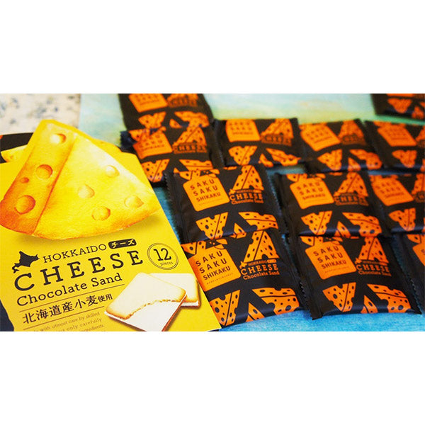 北見鈴木製菓 サクサクしかくいチョコサンド（チーズ）12枚入