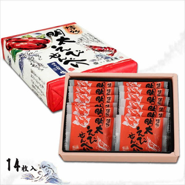 博多風美庵 博多明太えびせんべい  海老と明太子がピリッと辛いせんべい