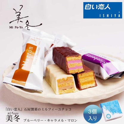石屋製菓  美冬（ブルーベリー、キャラメル、マロン）3個入
